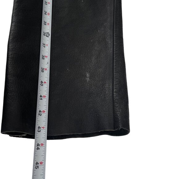 Top Gear No. 1 Racing 4 Star Black Leather Biker Motorcycle Riding Chap Pants L - Picture 11 of 11